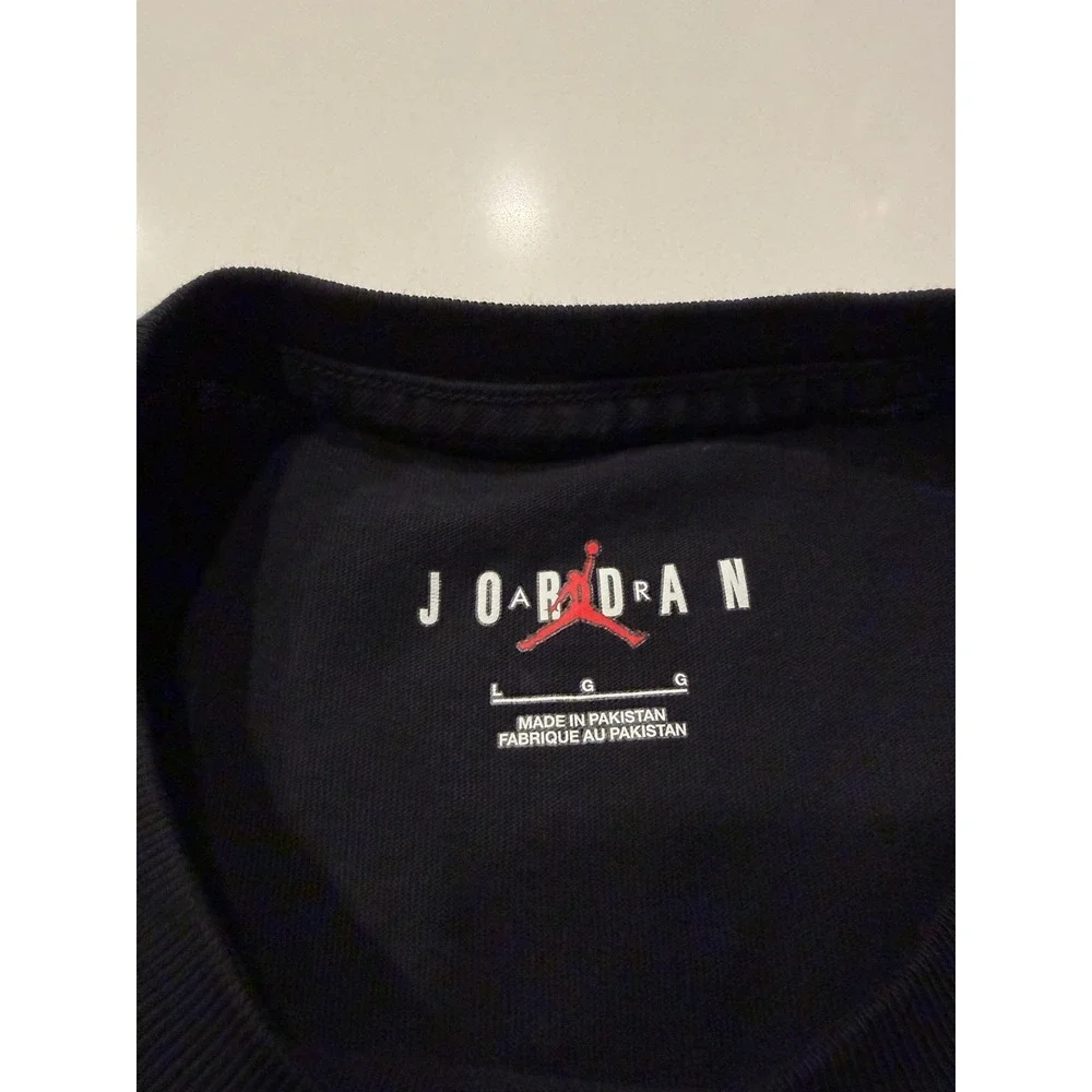 Jordan Sport LS Graphic Tee FD7004-011 Black Purple Aquatone Mens L